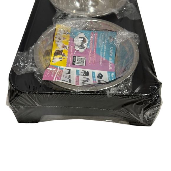 Elevated Dog Bowls Black‎ Adjustable Raised Stand 4 Heights Spill Proof Pet - Picture 11 of 11
